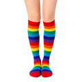 Calze lunghe 35-38 in tessuto a maglia multicolore a righe