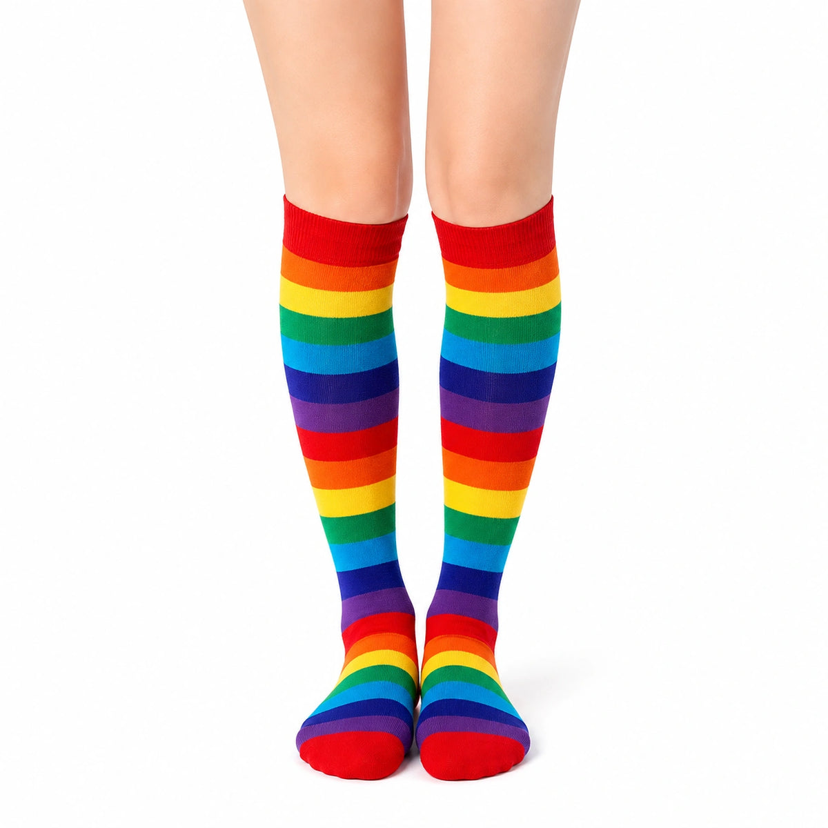 Calze lunghe 35-38 in tessuto a maglia multicolore a righe