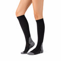 Calze sportive al ginocchio 35-38 in tessuto elasticizzato nero/grigio