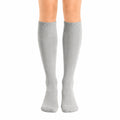 Calze lunghe 39-42 in maglia grigio chiaro - stile sportivo a coste