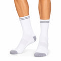Calze sportive 39-42 in tessuto bianco/grigio a coste