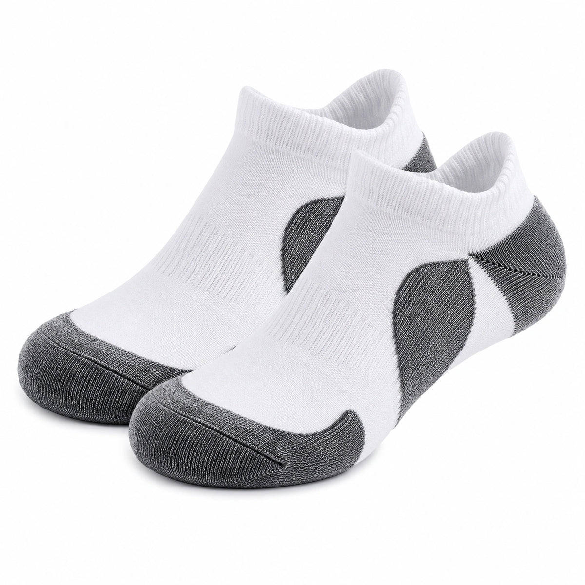 Calzini corti 35-38 in maglia bianco/grigio per uso quotidiano con bordi rinforzati