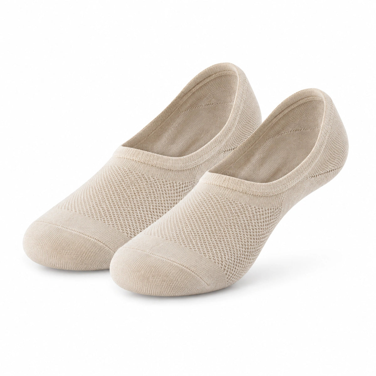 Calzini fantasmino 39-42 in tessuto a maglia beige - traspiranti a taglio basso
