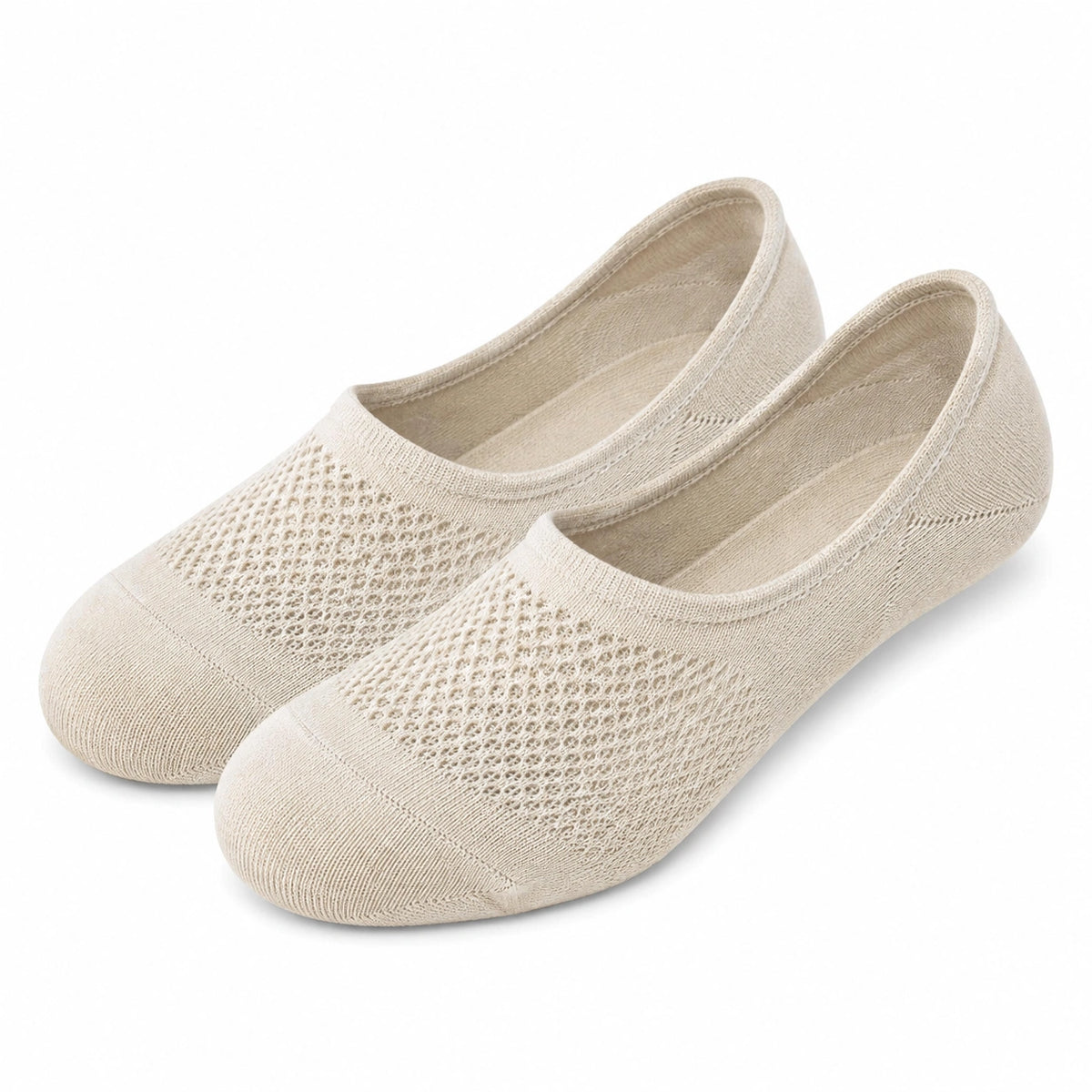 Calze invisibili 43-46 in maglia beige traspirante per uso quotidiano