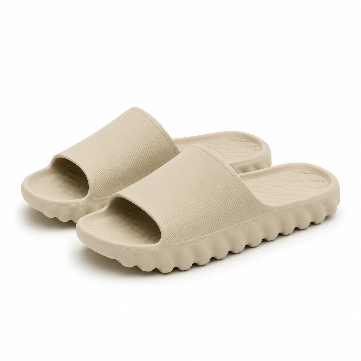 Ciabatte taglia 42/43 in EVA beige con suola sagomata antiscivolo