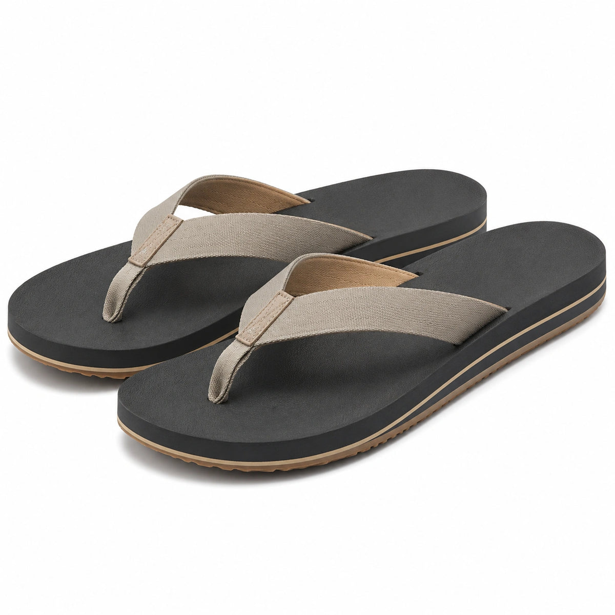 Infradito 38/39 nere e beige con fascia in tessuto suola antiscivolo stile casual