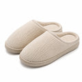 Pantofole da casa 40/41 in velluto a coste beige con interno morbido